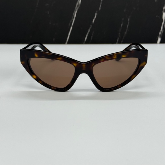 NEW DOLCE&GABBANA DG4439 502/73 WOMEN SUNGLASSES DG4439 50273 BROWN CAT EYE - Picture 5 of 12